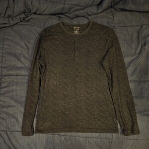 Apt. 9 Men's Dark Grey Long Sleeve Tee